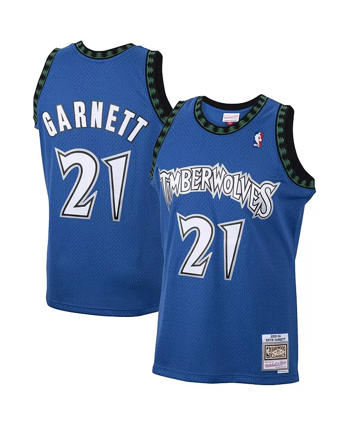 

Мужская майка Kevin Garnett Blue Minnesota Timberwolves 2001/02 Hardwood Classics Swingman Mitchell & Ness