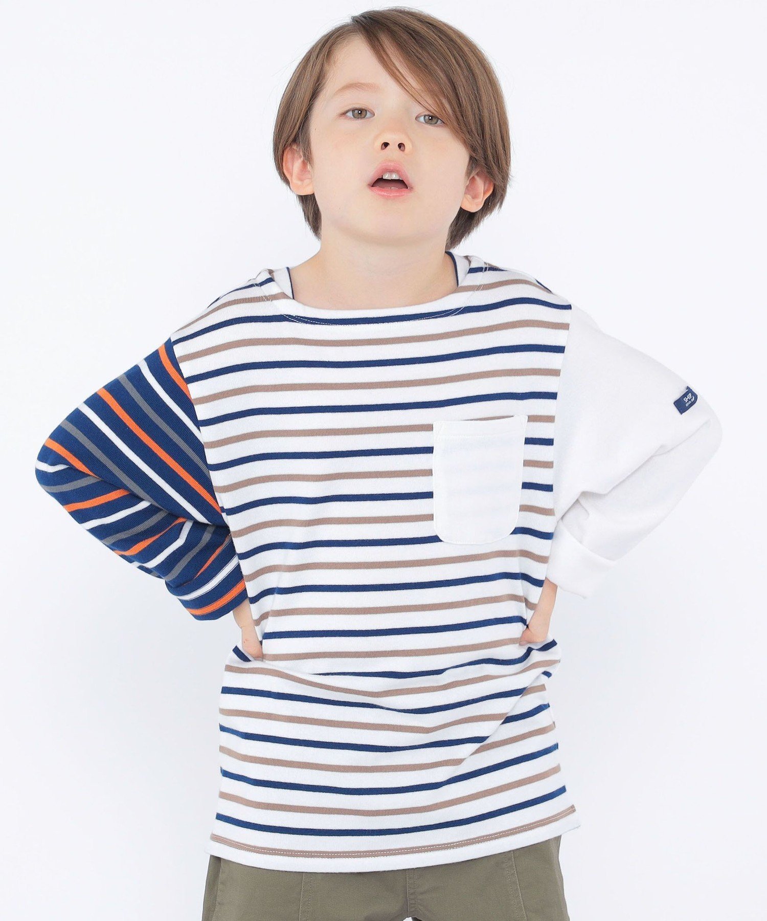 Детская футболка с длинным рукавом "Crazy Border": 100-130 см SHIPS KIDS, Off white — фото 2