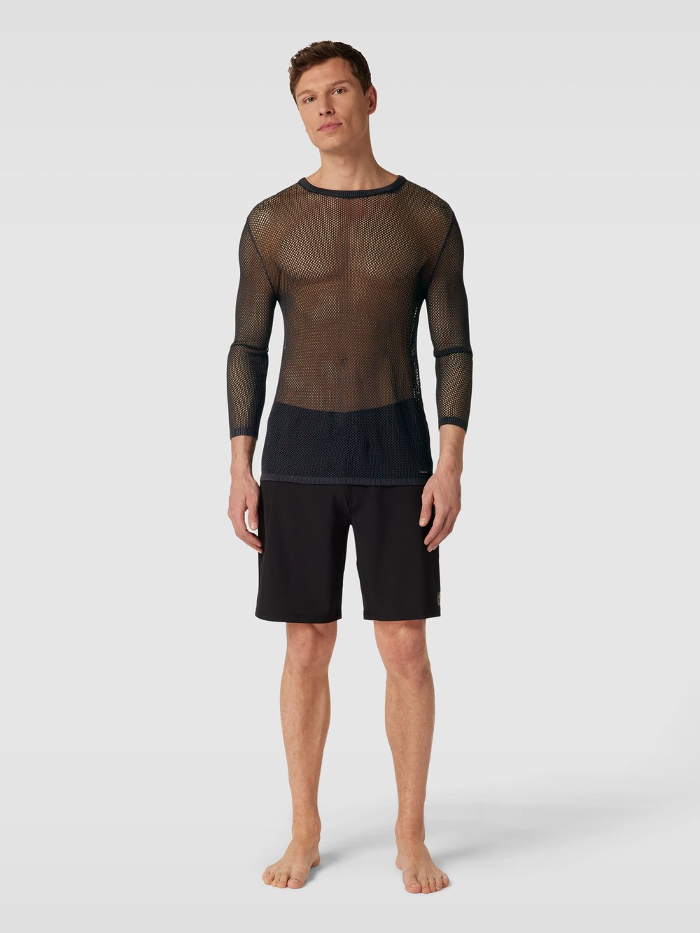 

Лонгслив с дырчатым узором Calvin Klein Underwear, черный