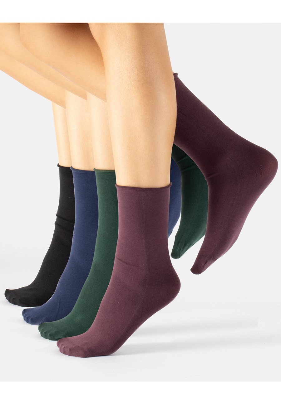 

Носки Calzitaly WITHOUT ELASTIC TOP, Mix Port Wine Forest Green Navy Black/Bordeaux