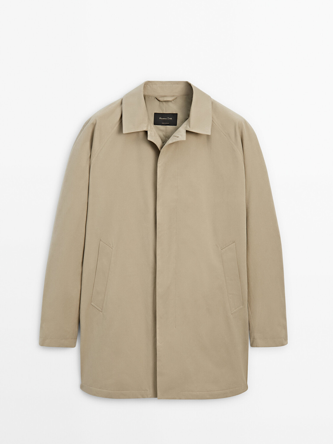 

Короткая куртка-тренч из хлопковой смеси Massimo Dutti, коричневый