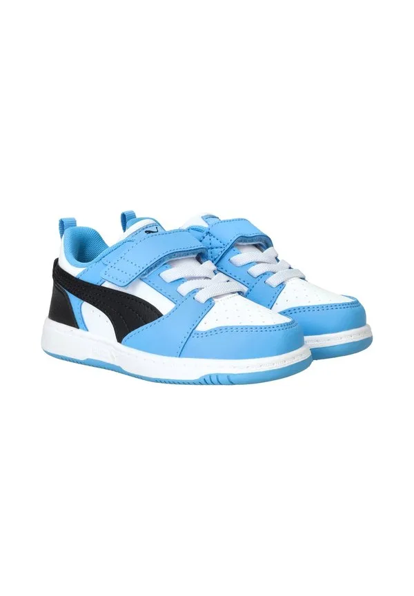 397419/20 rebound v6 lo ac+inf детские кроссовки Puma, Team Light Blue/Black/White — фото 2