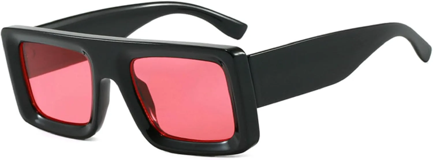 

Ретро-солнцезащитные очки-пилот для женщин и мужчин, винтажные квадратные солнцезащитные очки коричневого цвета, женские винтажные очки 2025 года mincl, Red