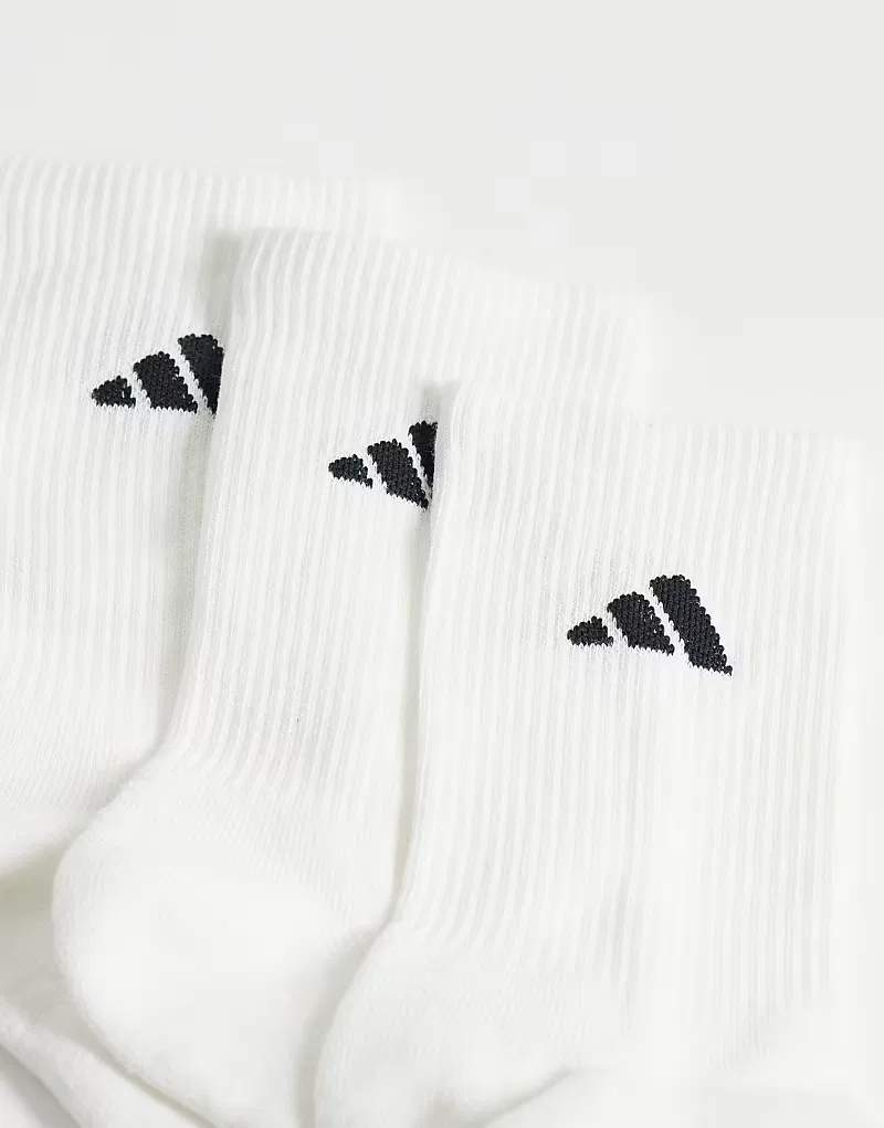 Комплект из 3 пар носков для бега Adidas Performance Running Essentials, белый — фото 2