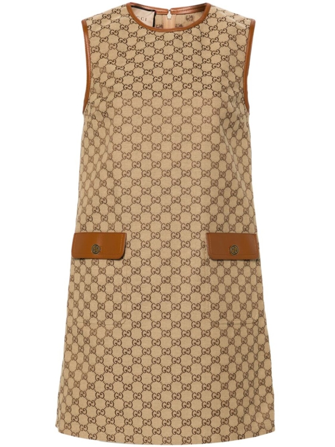 

Gucci платье мини из канваса с узором GG, коричневый