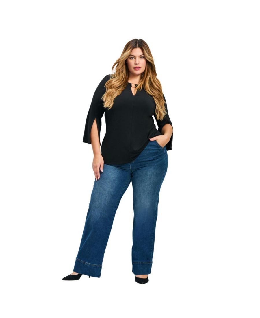 

Женские джинсы Kira с широкими штанинами AVENUE, Mid wash