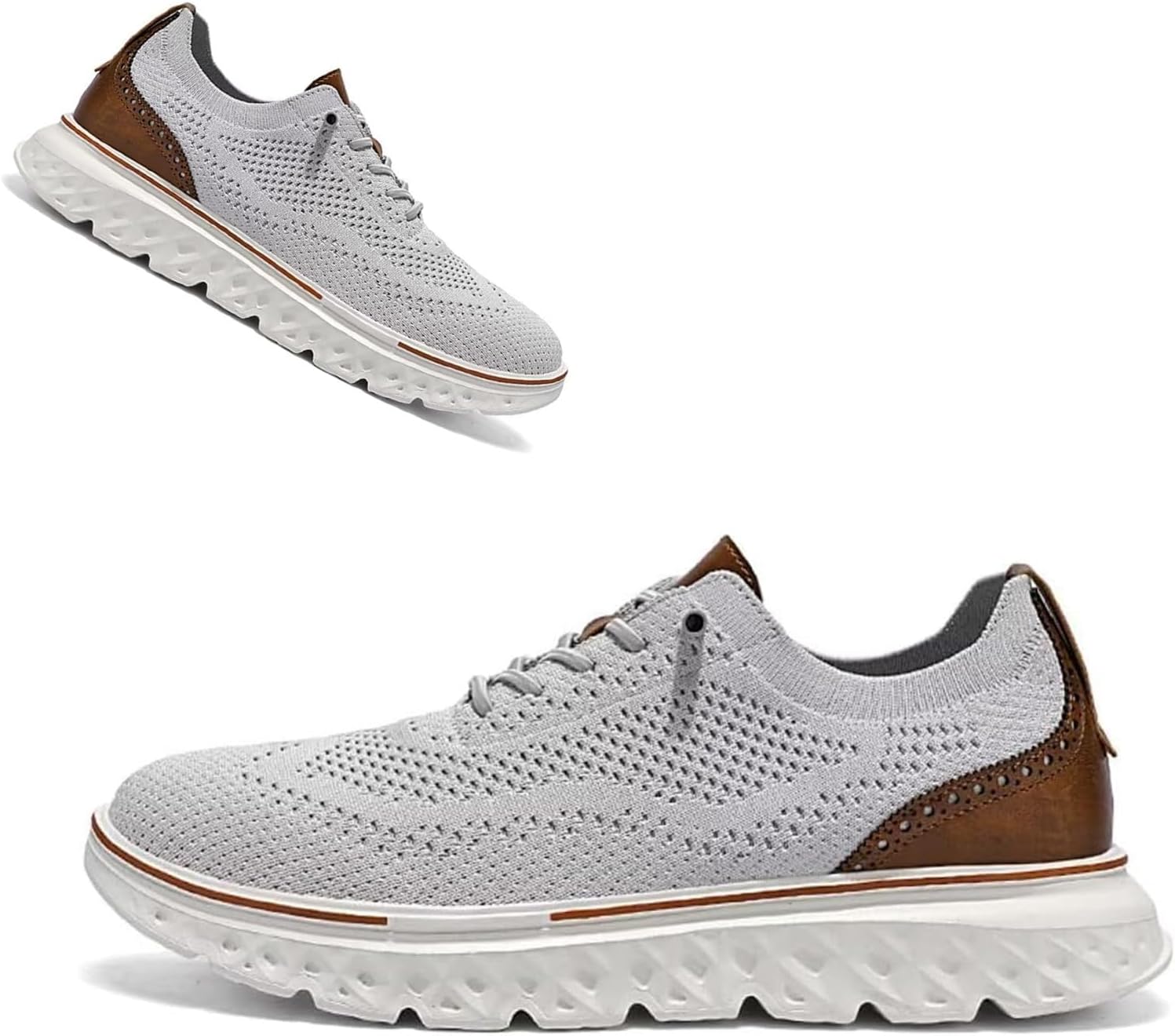 

Мужские слипоны оксфорды без шнурков, ультракомфортная обувь из вязаной ткани, легкие повседневные кроссовки для прогулок, удобные классические туфли, сетчатая обувь для работы и повседневной носки Yueliang, серый