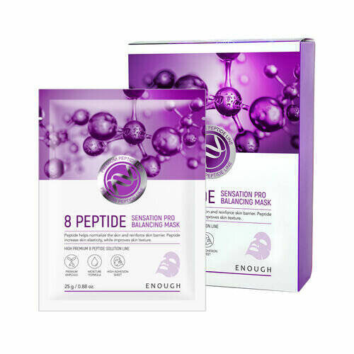 

Enough, Набор тканевых масок, 8 балансирующих масок Peptide Sensation Pro, 10 шт