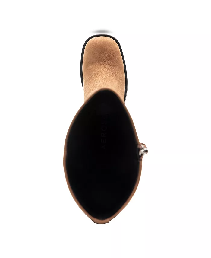 Женские высокие ботинки Morisson на устойчивом каблуке Aerosoles, коричневый/бежевый — фото 4
