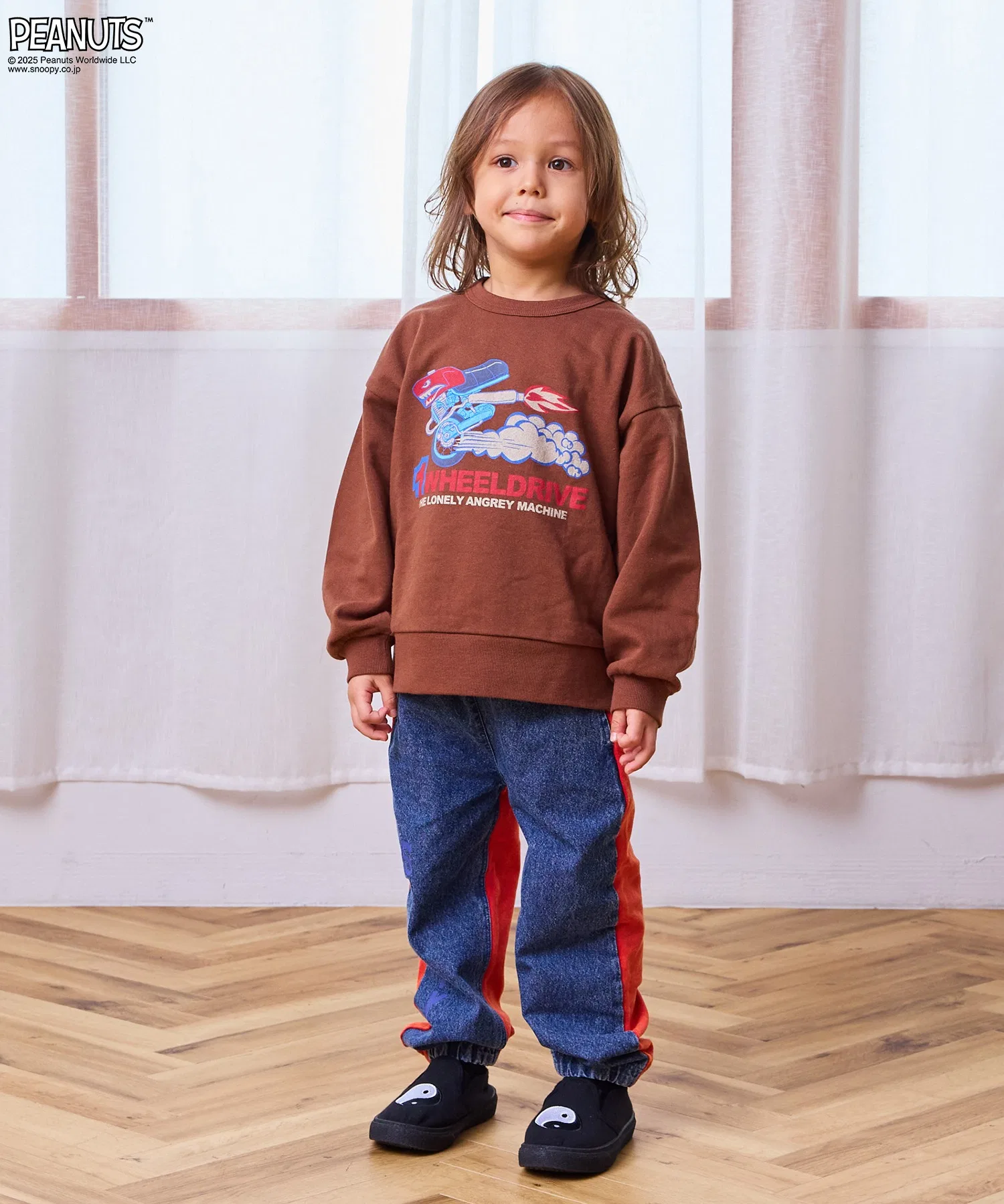 Детские джинсовые брюки с вышивкой Snoopy MARKEY'S красные — фото 3