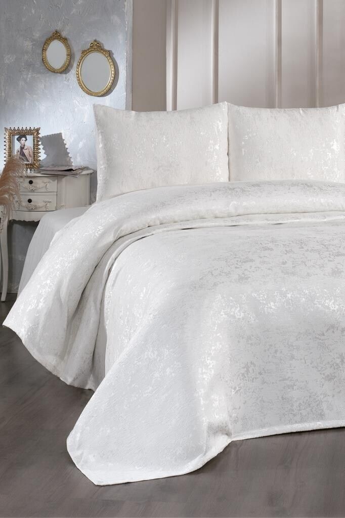 

L'Essentiel Linge de Maison, Slayka - Cream, комплект двуспального покрывала, кремовый, 100% ХЛОПОК, 230 x 240 см