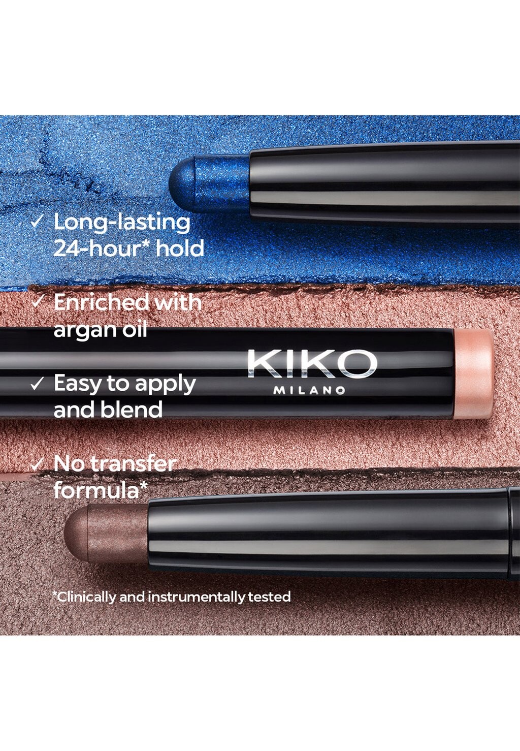 Тени для век LONG LASTING EYESHADOW STICK KIKO Milano, цвет electric blue — фото 2