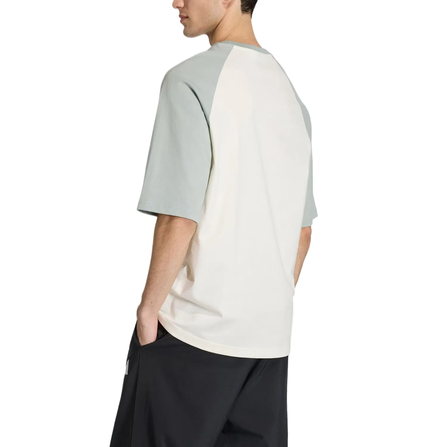 Футболка мужская Jade White/Wonder Light Gray Green, с круглым вырезом, средней посадки Adidas — фото 4
