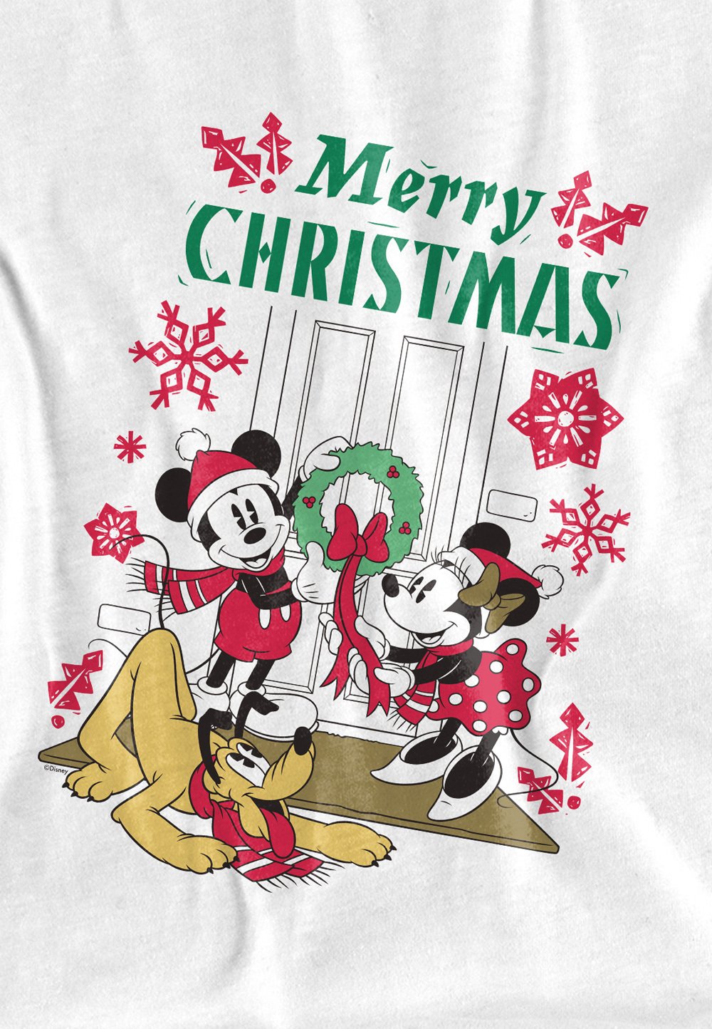 

Футболка с принтом MICKEY MOUSE AND MINNIE CHRISTMAS WREATH Disney, белый