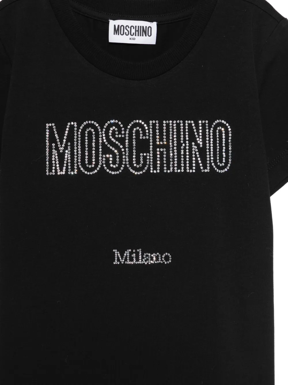 Футболка с логотипом и отделкой Moschino Kids, черный — фото 3