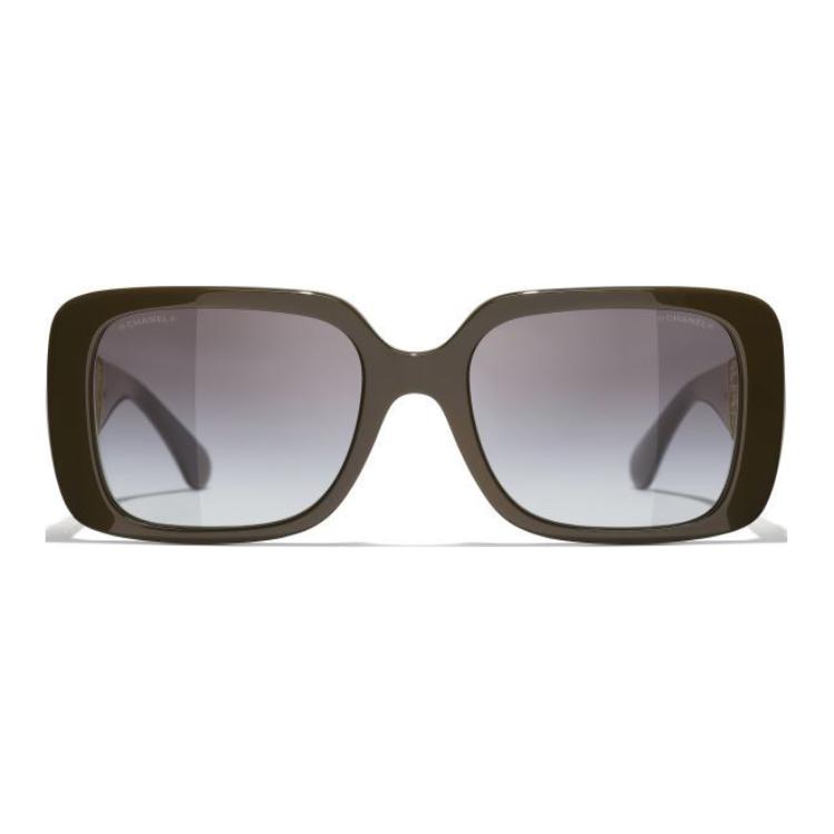 

Солнцезащитные очки металлические квадратные из смолы унисекс коричневые CHANEL