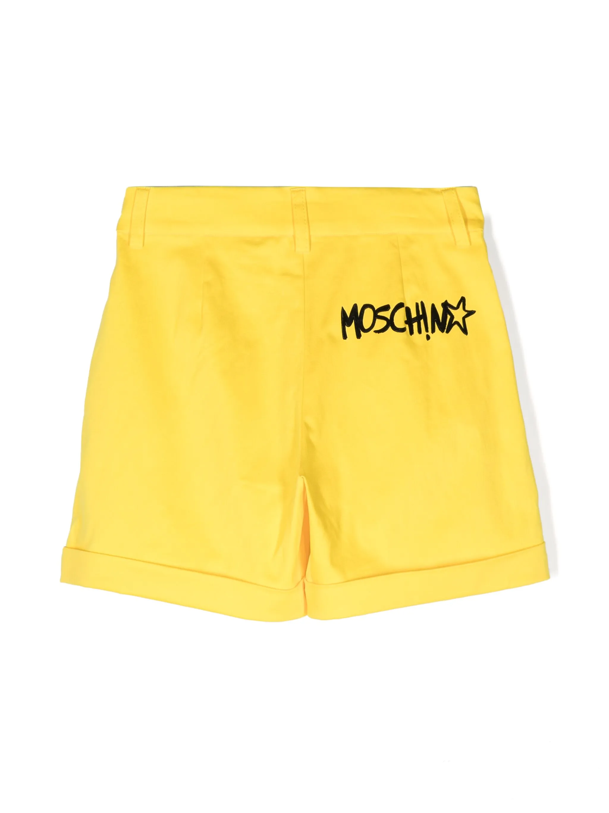 Шорты-бермуды с манжетами Moschino Kids, желтый — фото 2