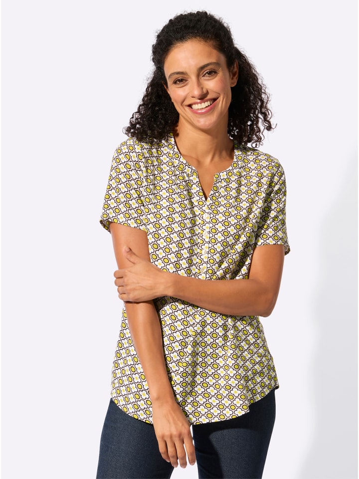 

Блузка с короткими рукавами в песочно-лаймовый принт WITT WEIDEN