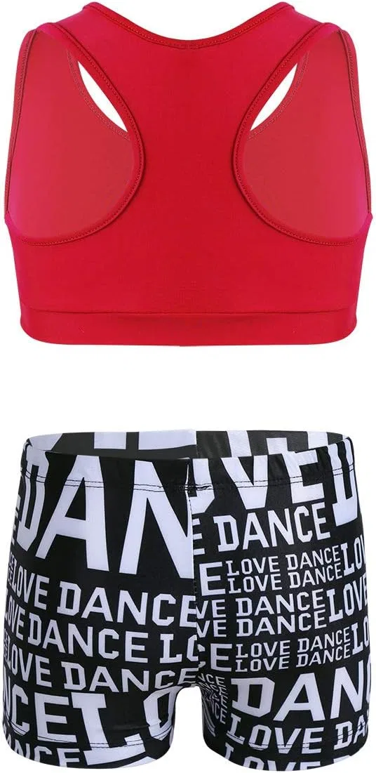 Детский спортивный костюм HULIJA, топ на бретелях и шорты, красный — фото 2