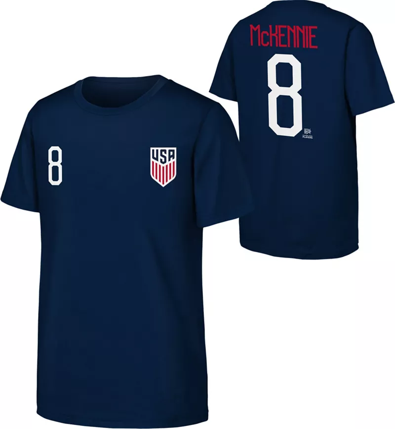 

Женская футболка Outerstuff USMNT Weston McKennie #8 темно-синего цвета