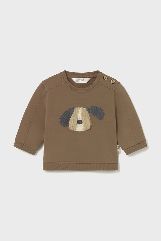 

Детский хлопковый свитер Mayoral Newborn, коричневый