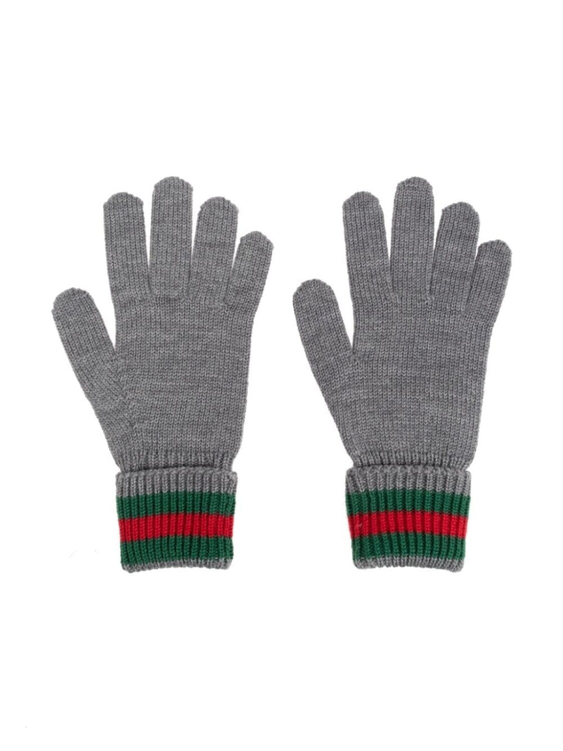 

Gucci Kids перчатки ребристого плетения, серый