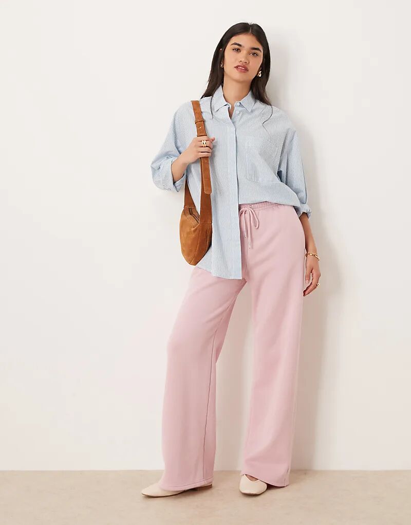 

Флисовые брюки-джоггеры Abercrombie & Fitch Essential с широкими штанинами розового цвета