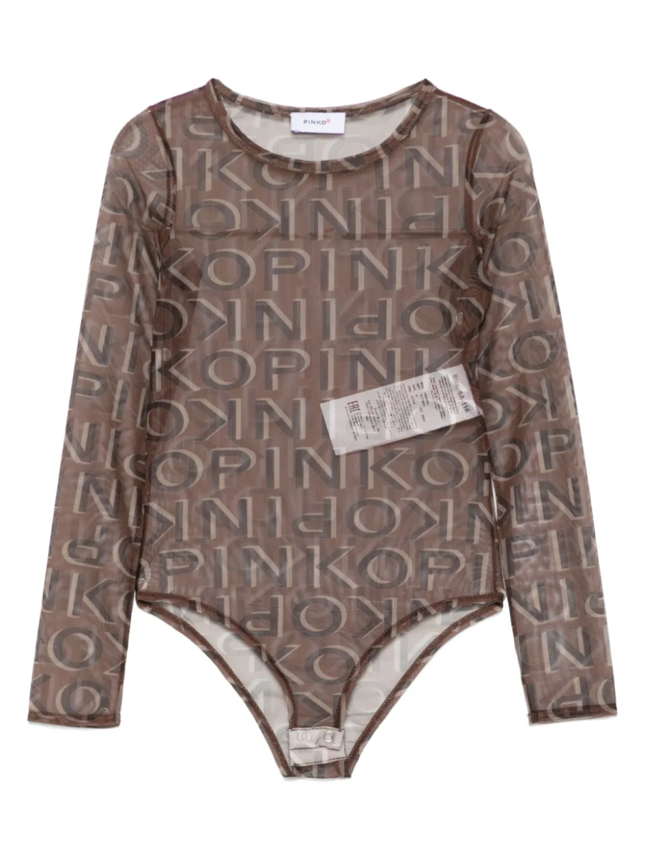 

Pinko Kids боди с логотипом, коричневый