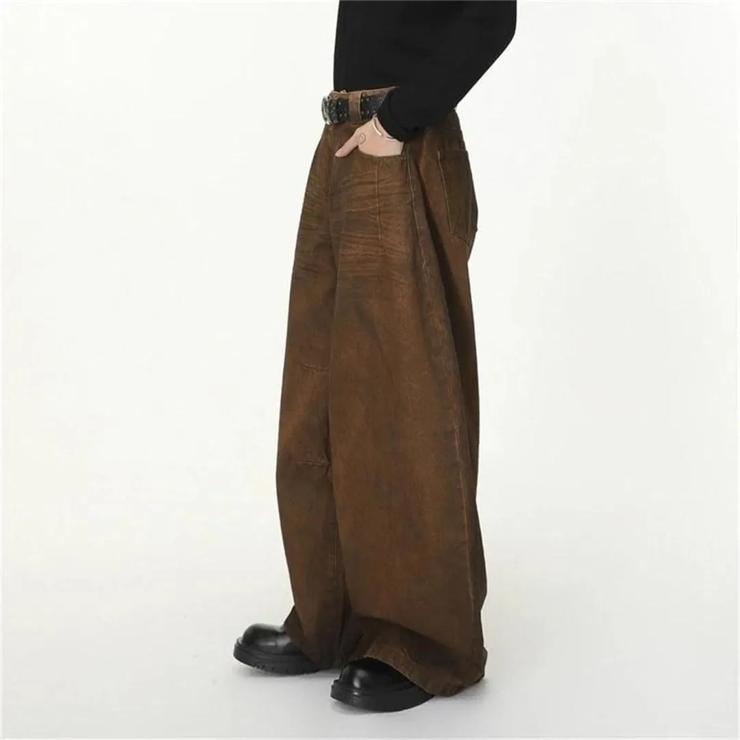 Джинсы винтажные свободные Brown — фото 3