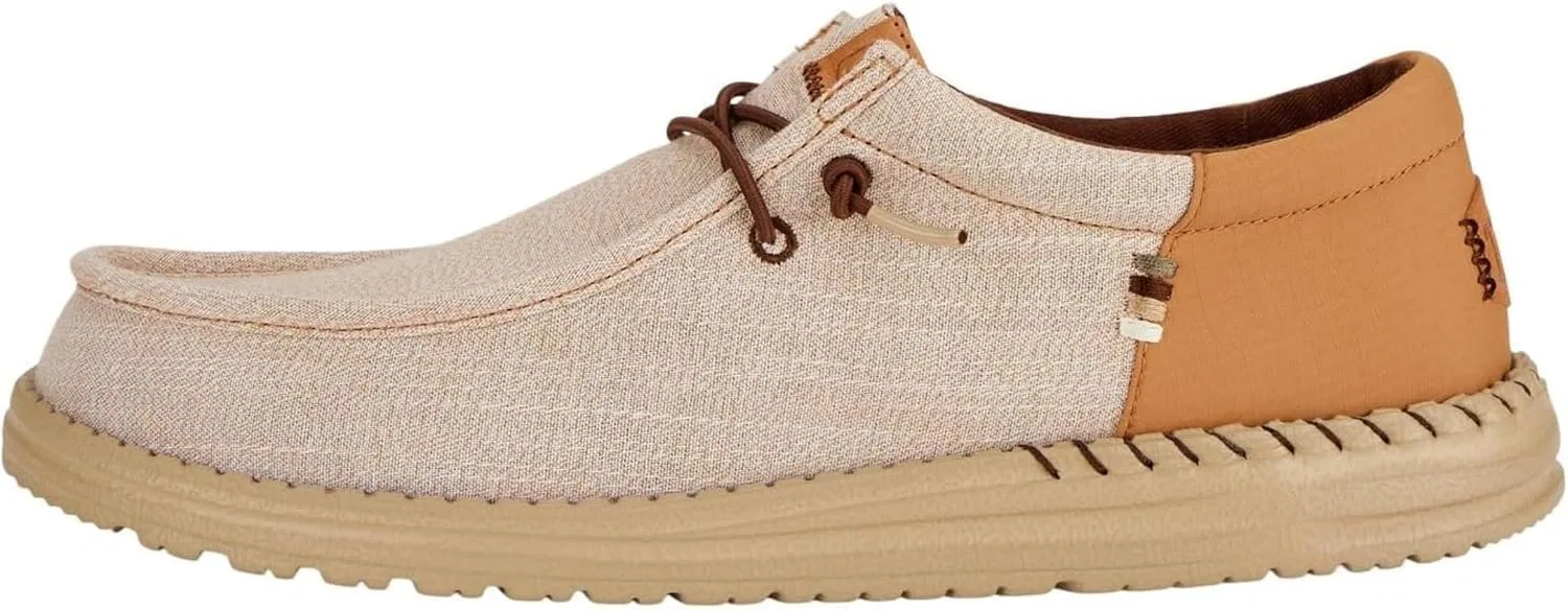 HEYDUDE - Мужские слипоны Wally Funk Nylon Craft в стиле мокасин, Tobacco Brown