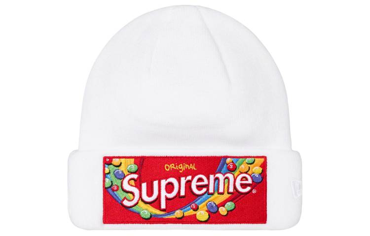 

Supreme Новая эра шапка с помпоном Skittles, White