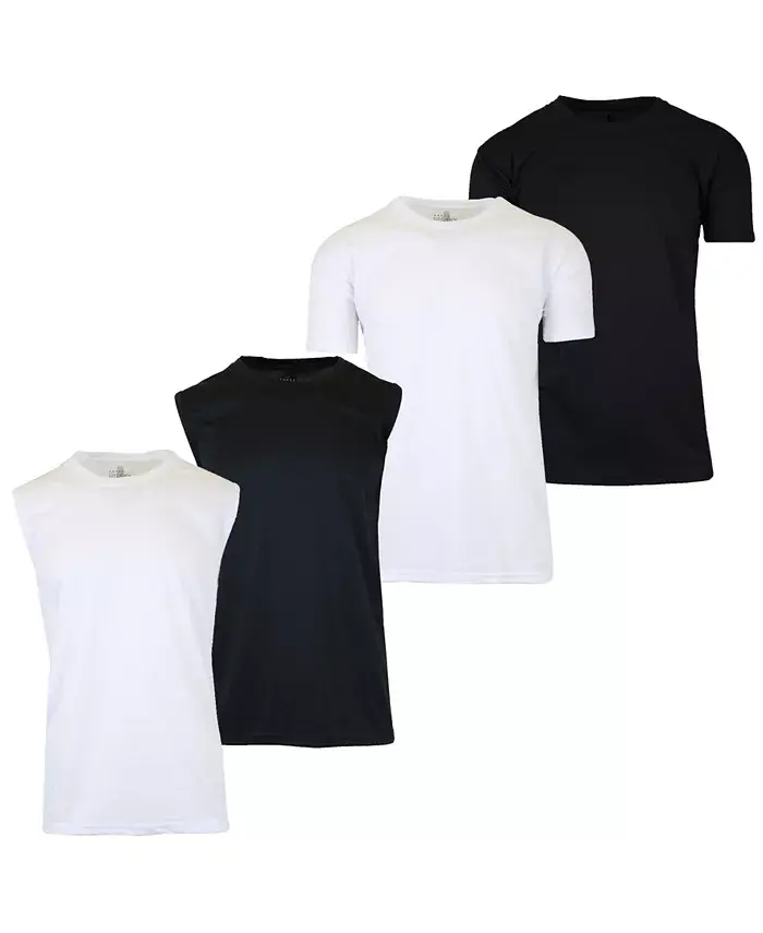 

Мужская футболка с круглым вырезом 4 штуки классический крой Galaxy By Harvic, мультиколор