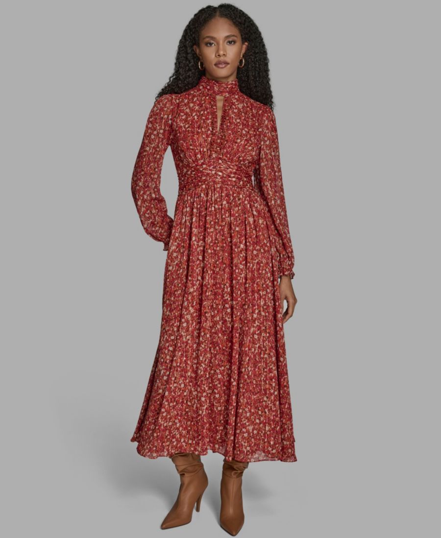 

Женское миди-платье с высоким воротником и вырезом-капелькой BCBG, Maple Bronze