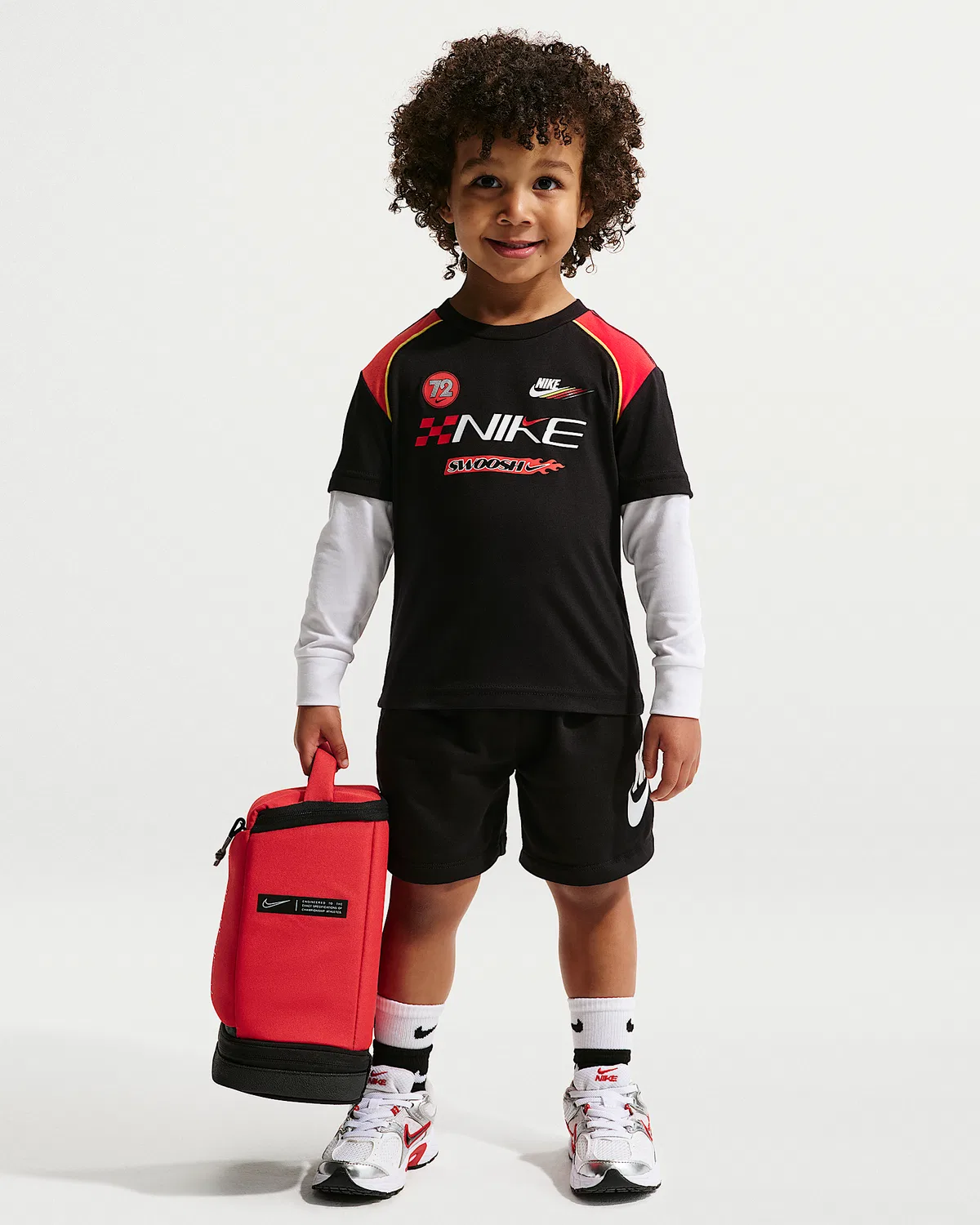 Детская футболка Toddler Victory Lap Twofer T-Shirt Nike Sportswear, Black — фото 4