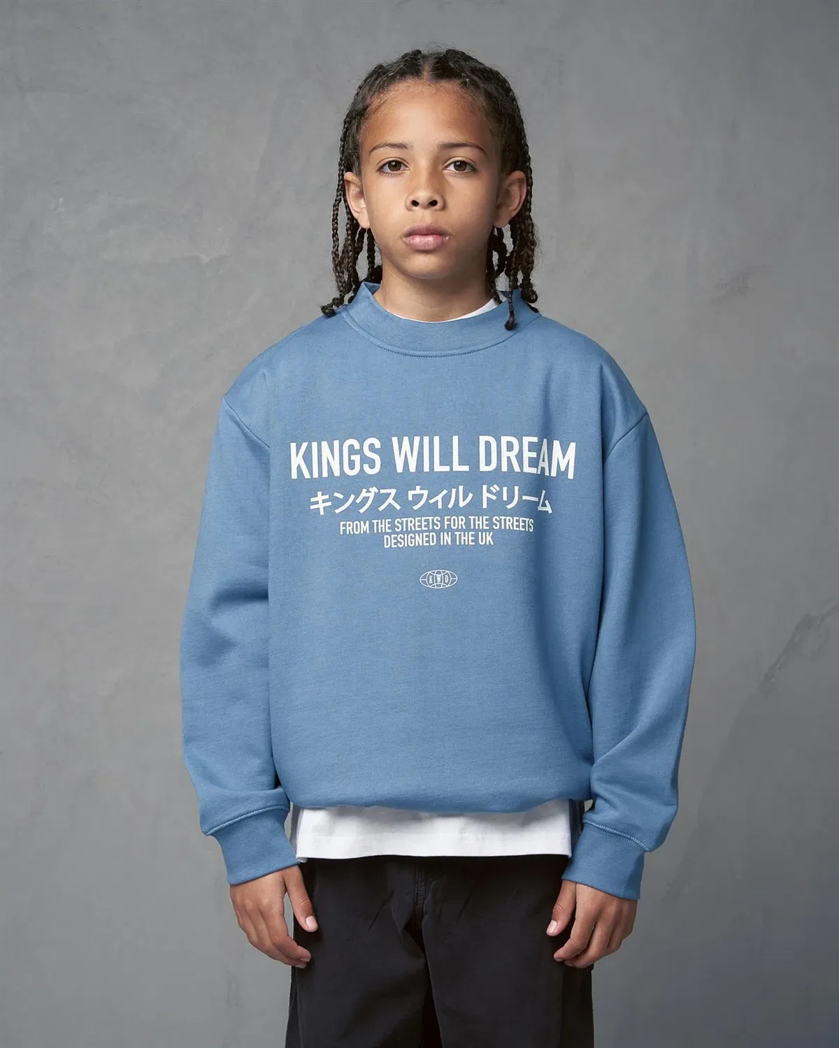 Свитшот оверсайз с принтом Kings Will Dream, синий