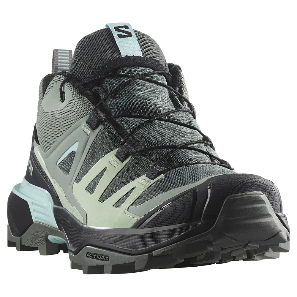 Походные ботинки женские Salomon X Ultra 360 Goretex из переработанных материалов, серо-зеленый — фото 4