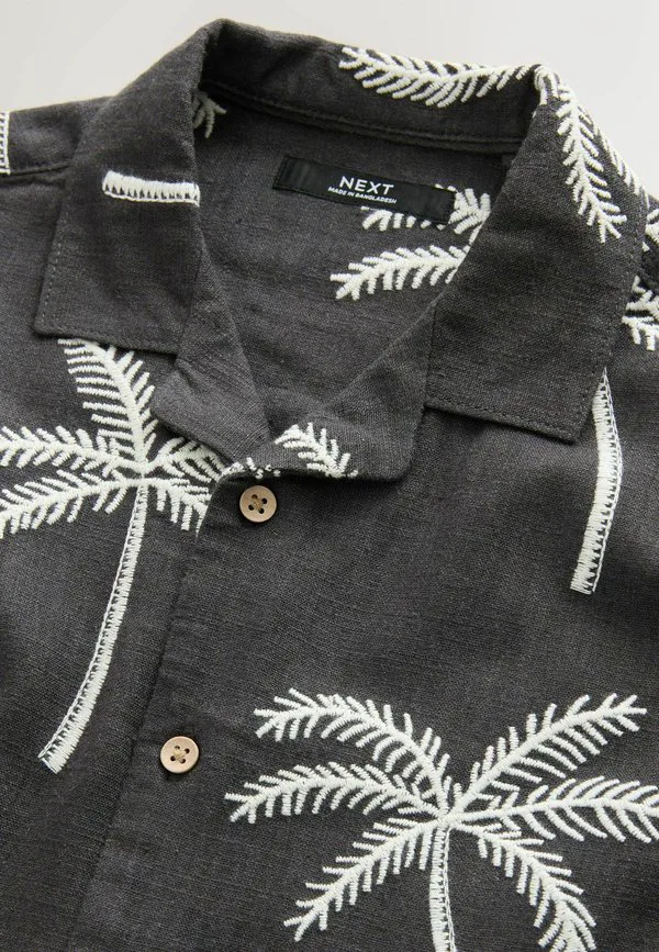 Рубашка с коротким рукавом стандартного кроя Next, Black Palm Embroidery — фото 2