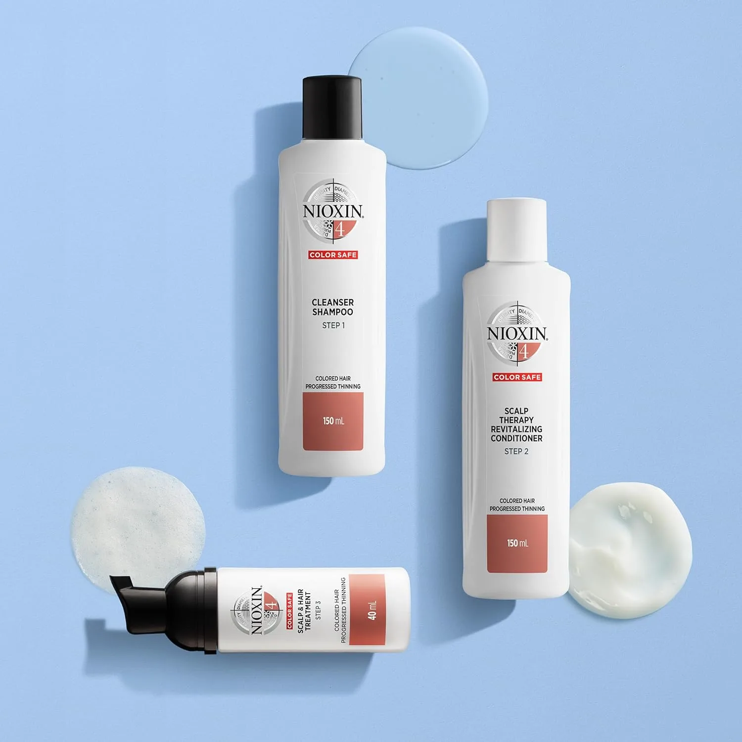 Набор Nioxin Scalp + Hair Thickening System 4 для окрашенных, сухих и поврежденных волос с прогрессирующим истончением, поддерживает цвет, питает и увеличивает объем с ниацинамидом и биотином — фото 4