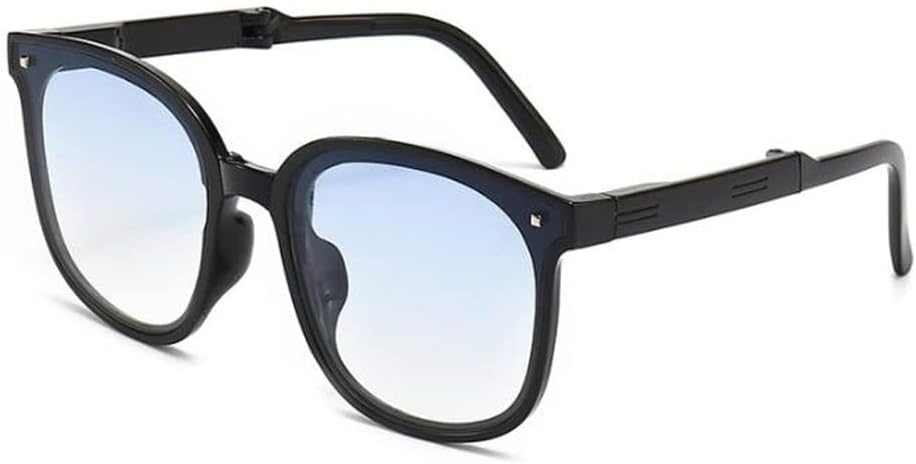 

Складные солнцезащитные очки для мужчин и женщин, квадратная оправа большого размера, модель Bananas a Mi Ding Glasses, портативные солнцезащитные очки star shop, Black Frame Gradually Blue Flakes