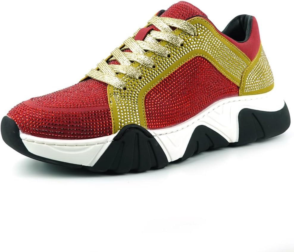 

Кеды Fiesso от Aurelio Garcia FI-2407 из замши с стразами на шнуровке Fiesso By Aurelio Garcia, красный/золотой