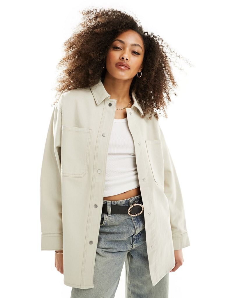 

Куртка оверсайз из каменного твила ASOS DESIGN