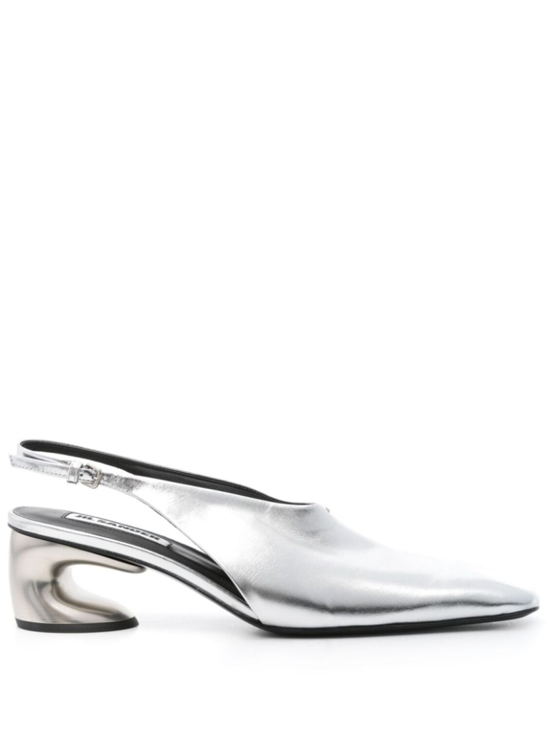 

Jil Sander туфли кожаные 60 мм, серебристый