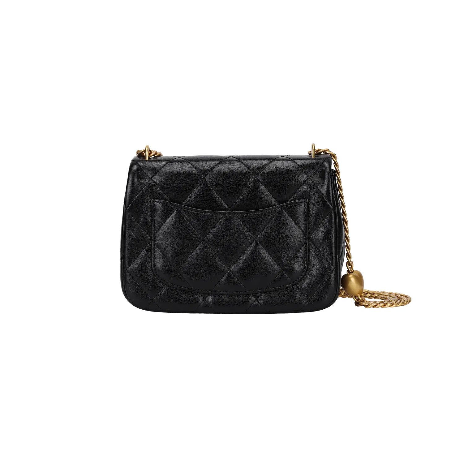 CHANEL Черная женская мини-сумка через плечо из овчины — фото 3