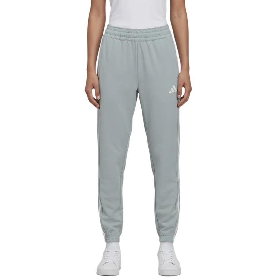 Брюки повседневные женские light blue, умеренно зауженные, с манжетами Adidas
