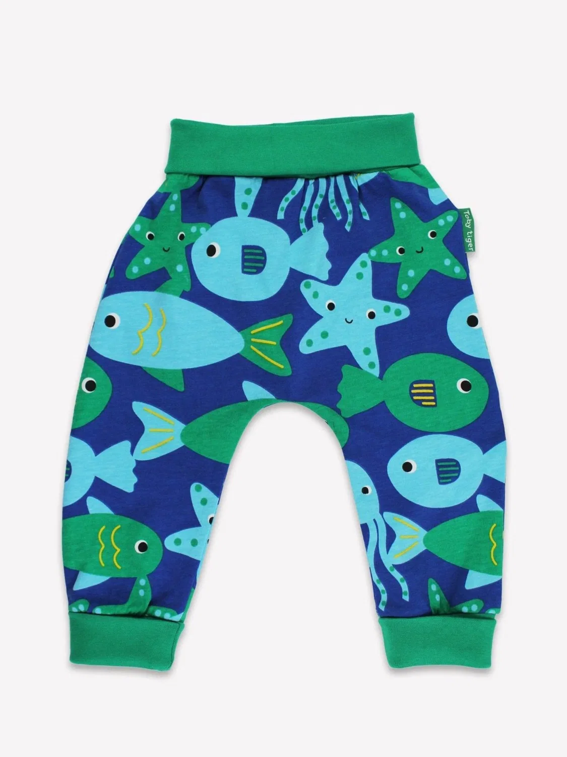 Брюки Regular 'Bio-Baumwoll Kinder Schlupfhose mit Fisch-Druck' Toby Tiger, Green — фото 3