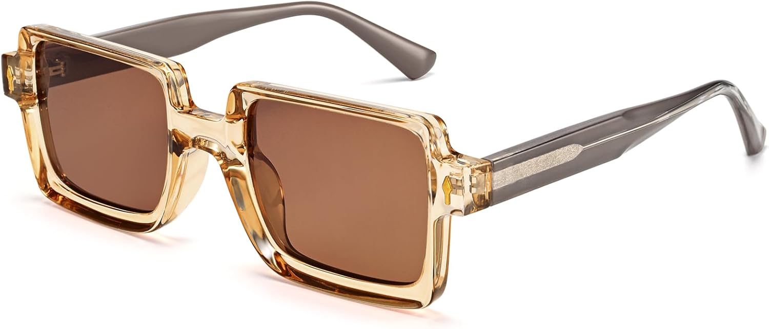 

Солнцезащитные очки Dollger Retro Square Polarized для женщин и мужчин, винтажные, в толстой прямоугольной оправе, 70-80-е годы, модные солнцезащитные очки DG528-2025, Tea