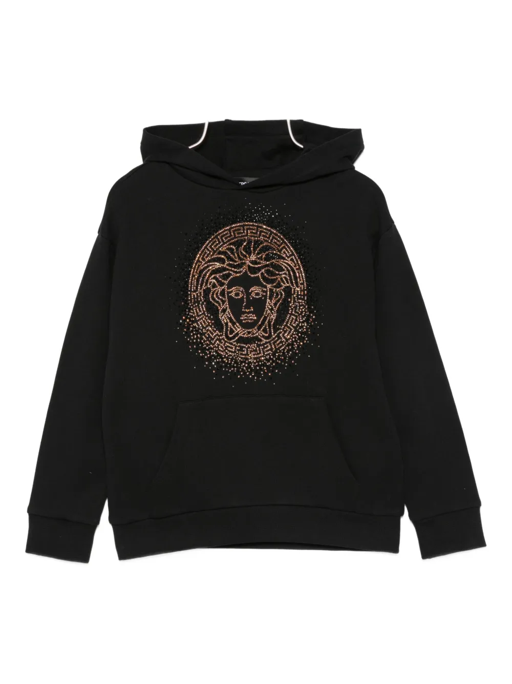 

Толстовка с капюшоном, украшенная кристаллами Медузы Versace Kids, черный