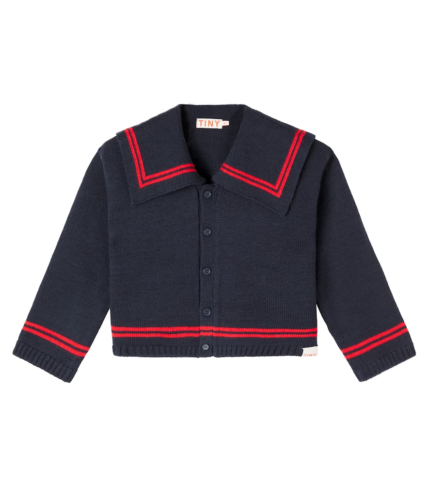 

Маленький полосатый кардиган из шерстяной смеси Tinycottons, Navy