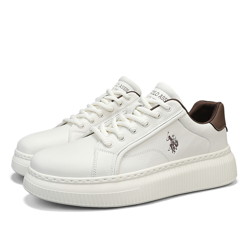 

U.S. POLO ASSN. Мужские скейтерские кроссовки бело-коричневые, цвет White Brown