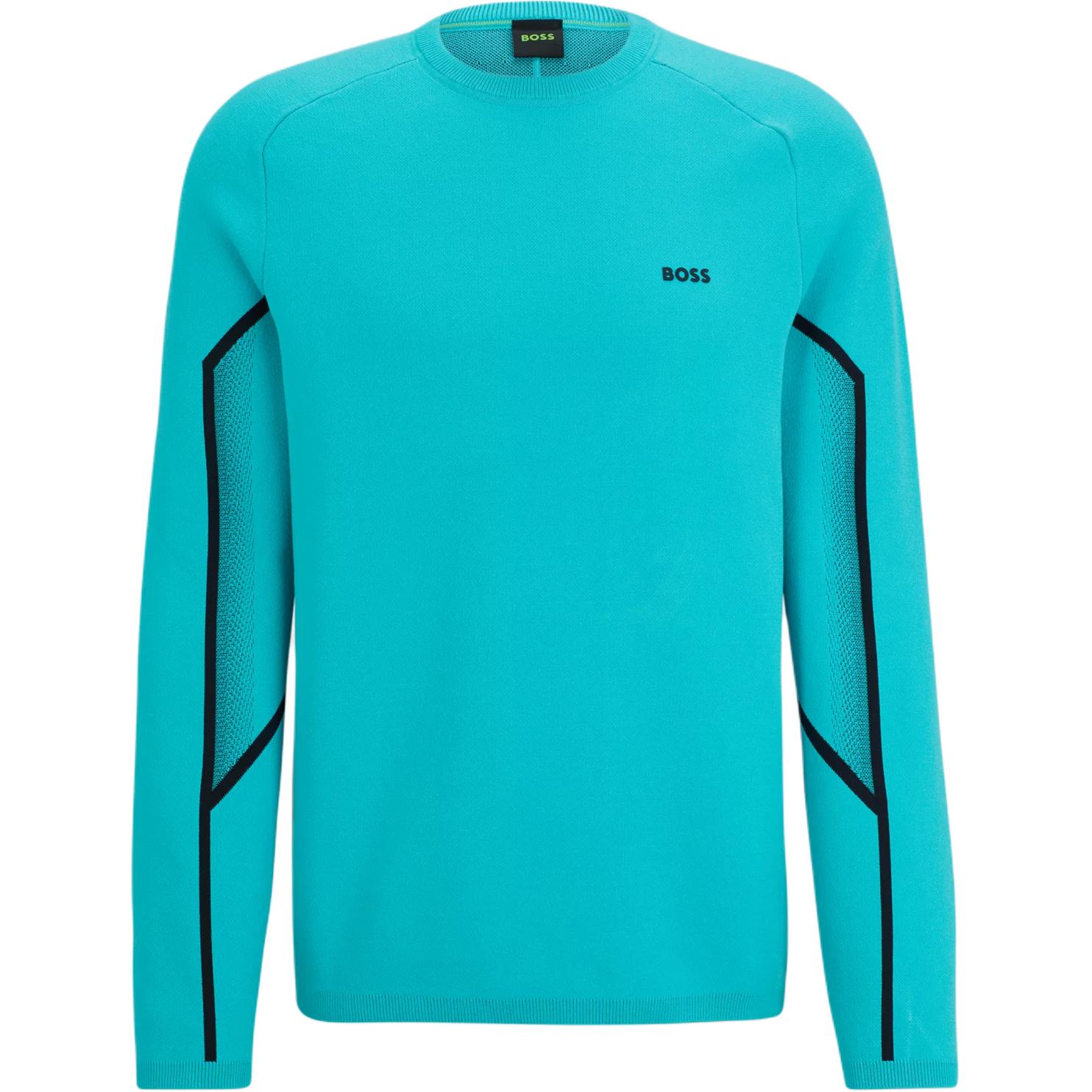 

HUGO BOSS Трикотажный свитер бирюзового цвета для мужчин